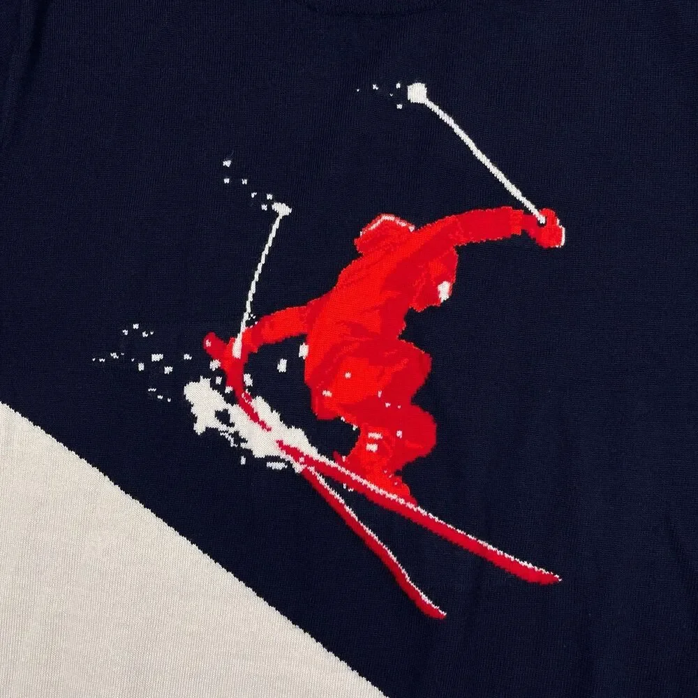 Brooks Brothers Sweater Mens Large Washable Merino Wool Crewneck Skier Ski Knit - Picture 7 of 11